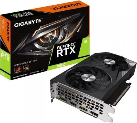GIGABYTE RTX 3060 WINDFORCE OC / 1792 MHz / 12 GB GDDR6 / 192-bit / 2x HDMI+2x DP / (8)