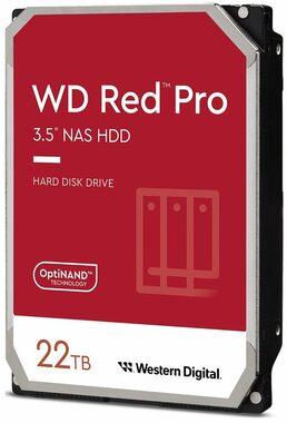 WD Red 22 TB / HDD / 3,5" SATA III / 7.200 U/min / 512 MB Cache / für NAS / 5 Jahre