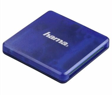 HAMA 124131 USB 2.0 Multikartenleser blau / SD / microSD / CF