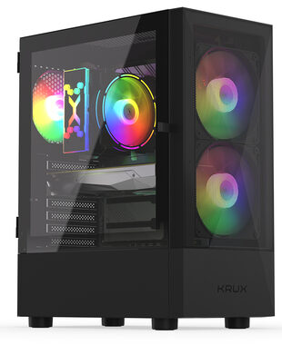 KRUX Tasche schwarz / PC-Gehäuse / ATX / Micro-ATX / Mini-ITX / transparente Seite / ohne Netzteil