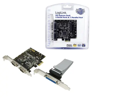 LogiLink PC0033 / PCI-E-Karte / 2x RS-232 / 1x Port