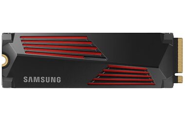 Samsung 990 PRO 4 TB + Kühler / SSD / M.2 NVMe PCI-E 4.0 / R: 7450 MBit/s / W: 6900 MBit/s / IOPS: 1,6 Mio. & 1,55 Mio. / 1,5 MHz / 5 Jahre
