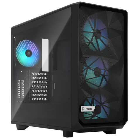 Fractal Design Meshify 2 RGB TG Light Tint schwarz / E-ATX / 2x USB 3.2 / 2x USB-C 3.2 / 4X 140mm / ohne Stromquelle / transparent