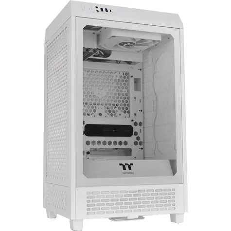 Thermaltake The Tower 200 weiß / Mini ITX / 1x USB-C 3.2 / 2x USB-A 3.0 / ohne Stromquelle / transparente Seite 