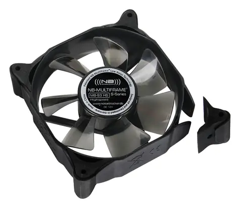 Noiseblocker Multiframe S-Serie M8-3 HS schwarz / 80 mm / 19 dB bei 2200 U/min / 34,72 CFM / 3-polig