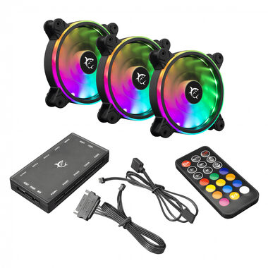 White Shark 1262-04-V NEBULA Kit 3-teilig schwarz / Lüfterset / 120 mm / ARGB / 25 dB