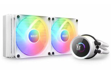 NZXT Kraken 240 RGB weiß / 2x120mm / Fluid Dynamic Bearing / 2800 RPM / 33,88 CFM / RGB / LCD / AMD + Intel