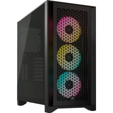 Corsair iCUE 4000D RGB Airflow schwarz / E-ATX / USB 3.2 / USB-C / 3x 120mm / ohne Stromquelle / transparente Seite
