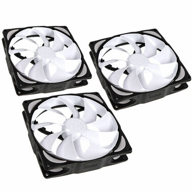 Noiseblocker NB-eLoop Lüfter B14-PS weiß 3 Stück / 140 mm / 24,28 dB bei 1200 U/min / 83,93 CFM / 4-Pin-PWM