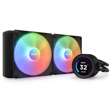 NZXT Kraken Elite RGB 280 schwarz / 2x 140mm / Fluid Dynamic Bearing / 34,48 dB @ 1500 RPM / 90,79 CFM / AMD + Intel 