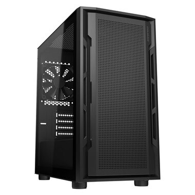 COUGAR Uniface Mini schwarz / PC-Gehäuse / Micro-ATX / Mini-ITX / transparentes Seitenteil / ohne Netzteil