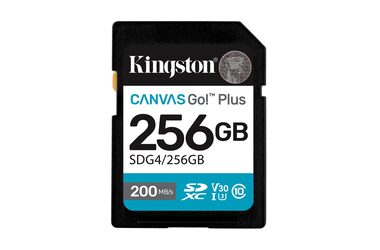 Kingston Canvas Go PLUS SDXC 256 GB / UHS-I V30 / U3 / Klasse 10 / Lesen: bis zu 200 MB / Schreiben: bis zu 160 MB
