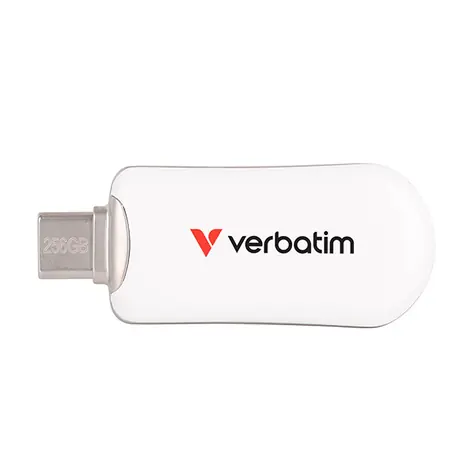 Verbatim Plectra 256GB weiß / Flash Disk / USB-C 3.0 / bis zu 100 MB