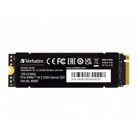 Verbatim Vi7000G 1 TB / M.2 2280 / PCI-E NVMe Gen4 / R: 7000 MB/s / W: 5000 MB/s
