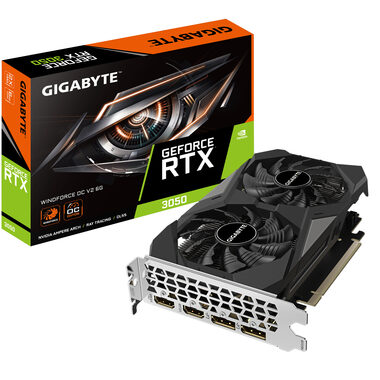 GIGABYTE GeForce RTX 3050 Windforce OC V2 6GB / 1042-1477 MHz / 6GB GDDR6 / 96-bit / 2x HDMI & 2x DP / 70W