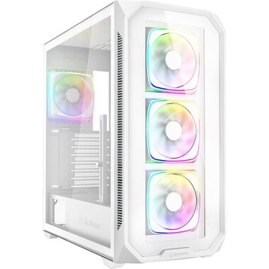 Sharkoon AK5G RGB weiß / ATX / 2x USB 3.2 / 1x USB-C / 4X 120mm / ohne Netzteil / transparentes Seitenteil
