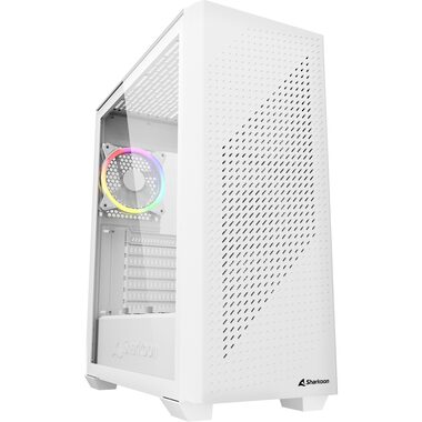 Sharkoon VS9 RGB weiß / ATX / 2x USB 3.0 / 1x USB-C / 3x 120mm / ohne Netzteil / transparentes Seitenteil
