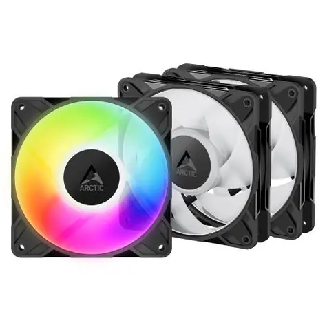 ARCTIC P12 Pro A-RGB (3 Stück) schwarz / 120 mm / PWM PST / 3000 U/min / 77 CFM / 4-polig