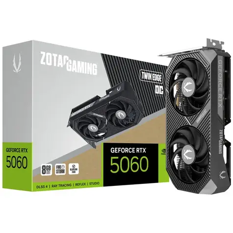 Zotac GAMING GeForce RTX 5060 Twin Edge OC 8GB / 2280-2527GHz / 8192 MB GDDR7 / 128bit / 1x HDMI + 3x DP / 550W (8)