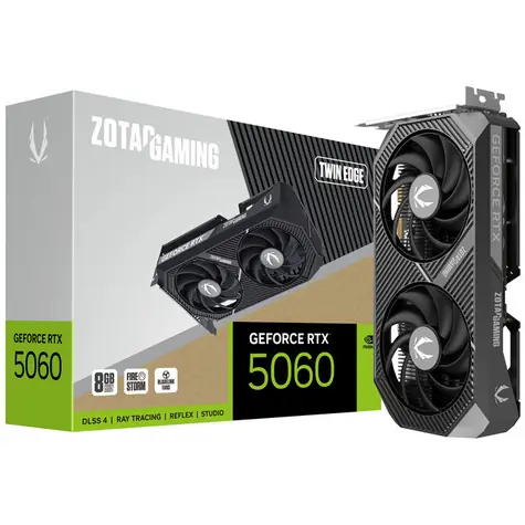 Zotac GAMING GeForce RTX 5060 Twin Edge 8 GB / 2280-2497 GHz / 8192 MB GDDR7 / 128 Bit / 1x HDMI + 3x DP / 550 W (8)