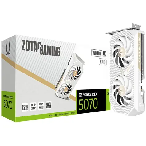 Zotac GAMING GeForce RTX 5070 Twin Edge OC W. ED / 2325 - 2542 MHz / 12288 MB GDDR7 / 192 Bit / 1x HDMI + 3x DP / 650 W (16