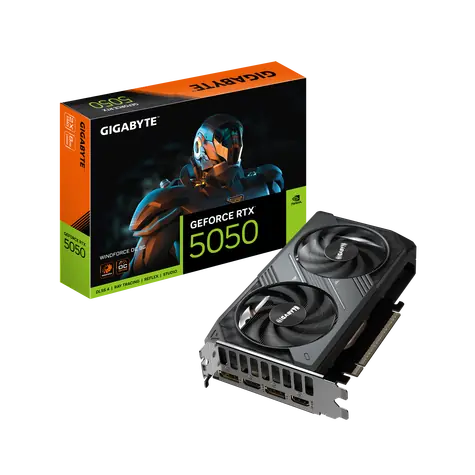 GIGABYTE GeForce RTX 5050 WINDFORCE OC 8GB / 2587MHz / 8GB GDDR6 / 128-Bit / 2x HDMI + 2x DP / 550W (8)
