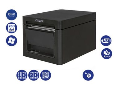 Citizen CT-E351 (LAN) schwarz / Kassen-Thermodrucker / 203dpi / USB / LAN / Cutter / Quelle / schwarz