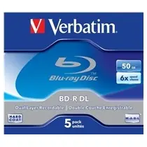 Verbatim 5 Stück Blu-Ray BD- R / DualLayer / 50 GB / 6x / Jewel