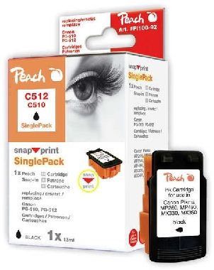 Peach PG-512 / PG-510 / Alternative Patrone ohne Druckkopf / 13 ml / Schwarz