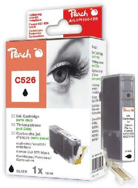 Peach -kompatible Patrone Canon CLI-526BK, Schwarz, 10 ml