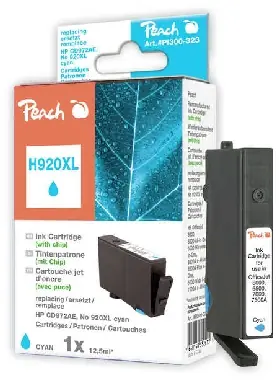 Peach 920XL Alternativkartusche mit Chip / HP OFFICEJET 6000 / 12 ml / Blau