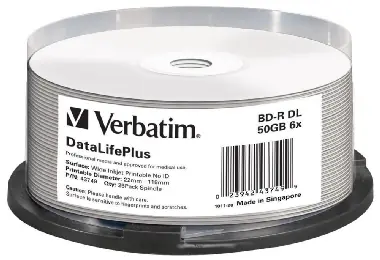 Verbatim Blu-Ray BD- R bedruckbar 25 Stück / 50 GB / 6x / DualLayer / bedruckbar