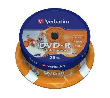 Verbatim DVD- R / 4,7 GB / 16x / bedruckbar / 25 Stück Kuchen
