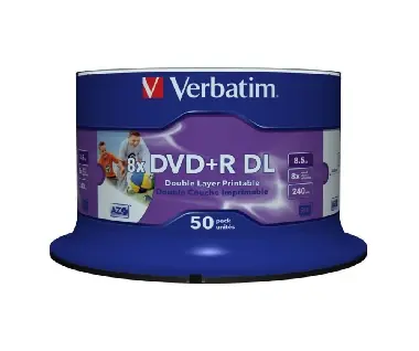 Verbatim DVD+ R DL Wide Inkjet Printable 50 Stück / 8,5 GB / 8x