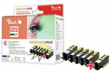 Peach Canon C550XL + C551XL CombiPack mit Chip / PGI-550 / CLI-551