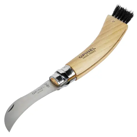 Opinel 8 Klappbares Pilzmesser mit Pilzreinigungsbürste 8 cm / Holzgriff