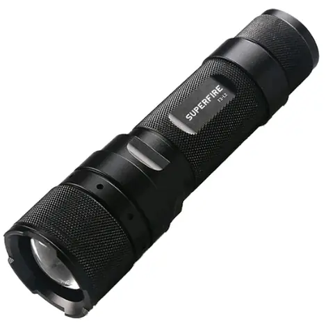 Superfire F3-L2 Taschenlampe schwarz / Zoom / 570lm / 3x AAA / USB