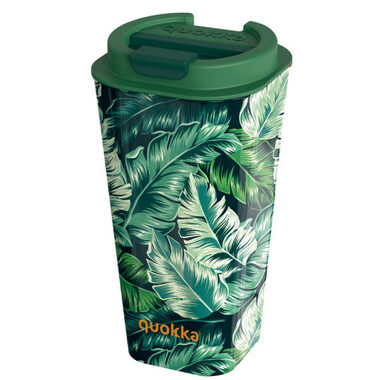 Quokka Vaso Cafe Doble Pared 450 ml Dschungel / Thermoskanne / doppelte Plastikjacke