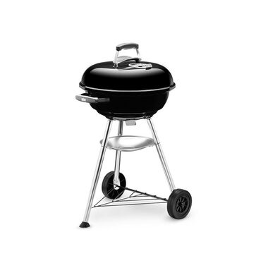 Weber 1221004 Compact Kettle Holzkohlegrill schwarz / Holzkohlegrill / Rost 47 cm