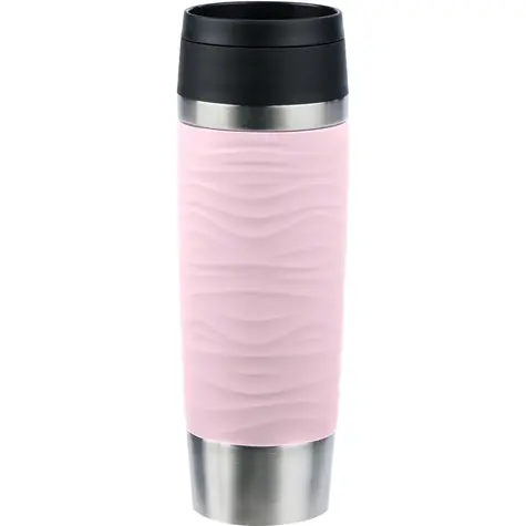Emsa Travel Mug Waves Grande 0,5l rosa / Thermobecher / Edelstahl