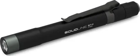 SolidLine ST4 schwarz / Taschenlampe / 180 lm / Nachleuchten bis 70m / 2x AAA / IP54