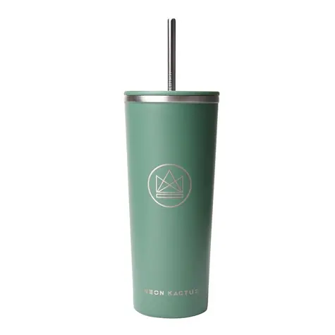 Neon Kactus Design Edelstahlbecher 710 ml grün / 0,71 L / Edelstahl 