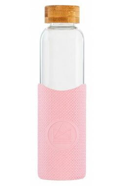 Neon Kactus Glasflasche mit Hülle rosa 550 ml