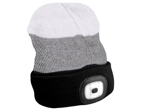 SIXTOL Stirnlampenkappe schwarz/grau/weiß / 180lm / wiederaufladbar / USB / Einheitsgröße / Baumwolle/PE