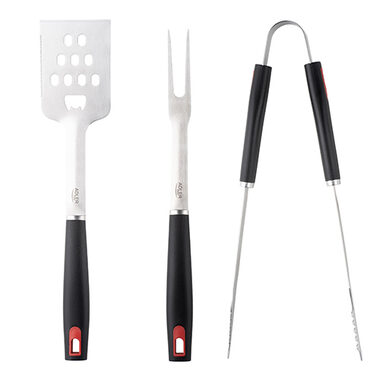 Adler AD 6727 Grillbesteck-Set 3-teilig / 1x Wender / 1x Fleischgabel / 1x Wendezange