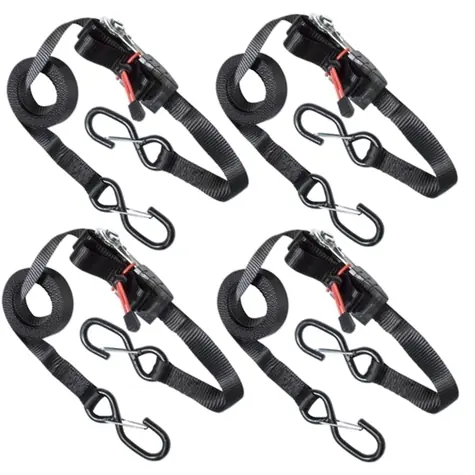 Master Lock 3056EURDAT Set mit 4 Befestigungsgurten mit Ratsche und Haken - 425 cm