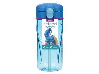 Sistema Hydrate Quick Flip Top Flasche mit Strohhalm 520 ml blau