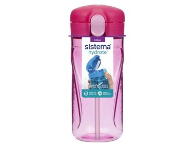 Sistema Hydrate Quick Flip Top Flasche mit Strohhalm 520 ml rosa