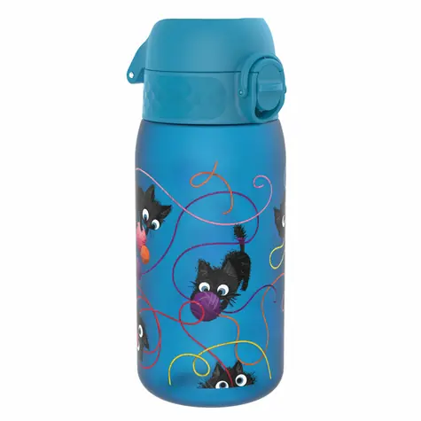 ion8 Leak Proof Kinderflasche Cats blau 350 ml
