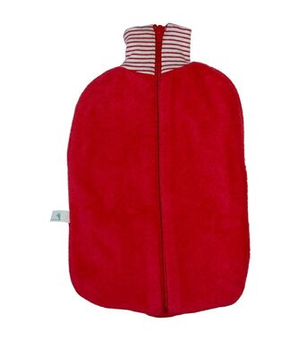 Hugo Frosch Cherry - Öko Classic Comfort Wärmflasche mit Bio-Baumwollbezug mit Reißverschluss - Rot